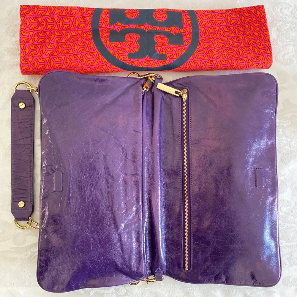 Tory Burch purple reva convertible bag